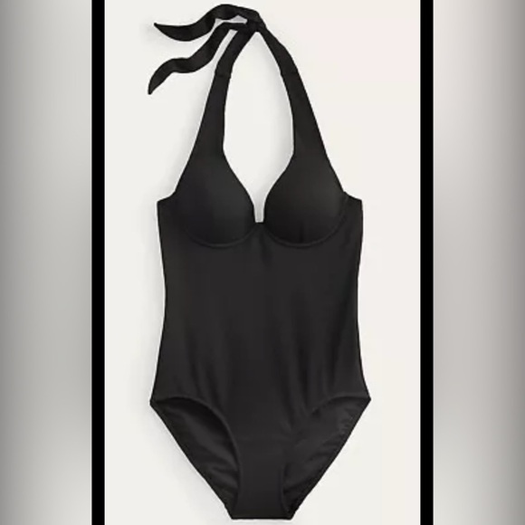 Boden One Piece Enhancer Swimsuit Swim Women Black Halter 38D NEW. 400 - Picture 3 of 7